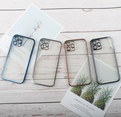 Transparent Glass Case Electroplated Back Cover