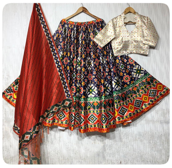 {FULLY STITCHED} BEAUTIFULL HEAVY FLUID SILK WITH CANE CANE & CANVAS LEHENGA-CHOLI