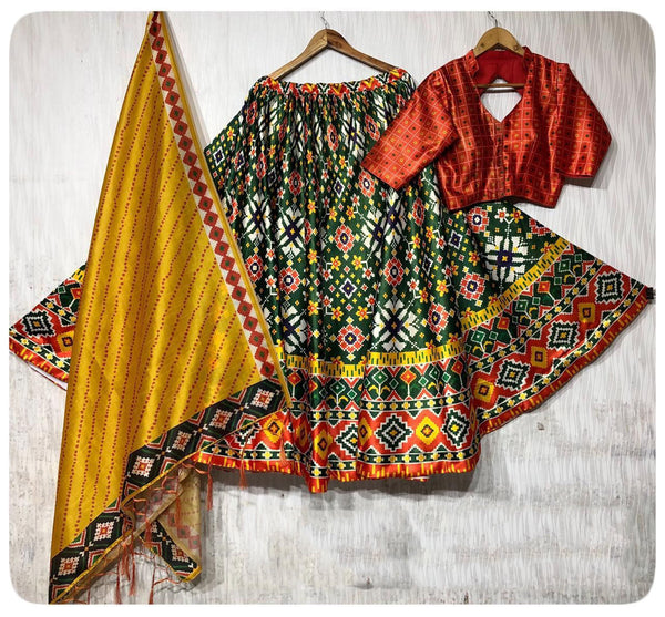 {FULLY STITCHED} BEAUTIFULL HEAVY FLUID SILK WITH CANE CANE & CANVAS LEHENGA-CHOLI