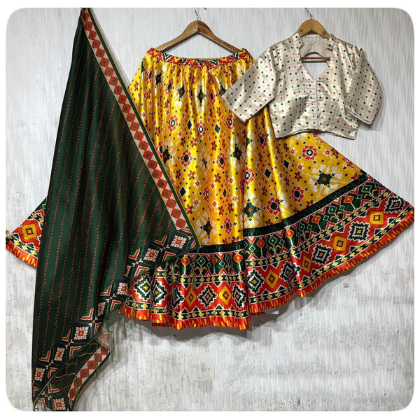 {FULLY STITCHED} BEAUTIFULL HEAVY FLUID SILK WITH CANE CANE & CANVAS LEHENGA-CHOLI