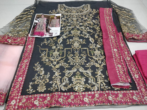 {Semi-Stitched} Beautifull Heavy Net with sequence Embroidery