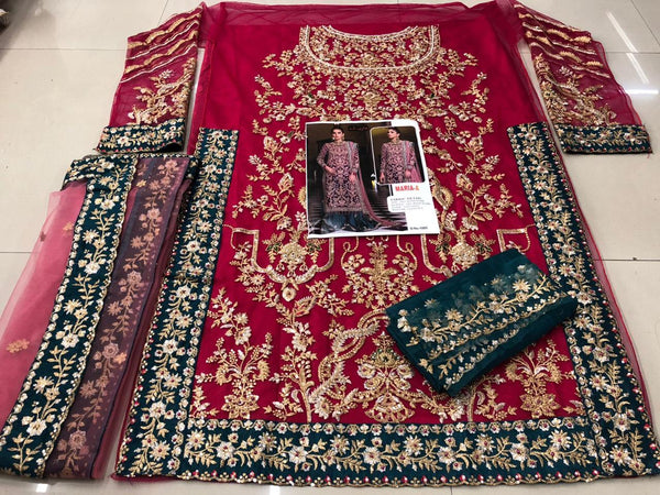 {Semi-Stitched} Beautifull Heavy Net with sequence Embroidery