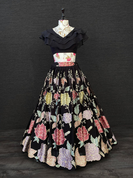 {Fully stitched} Beautifull Fancy Top with lehenga {Two Piece}