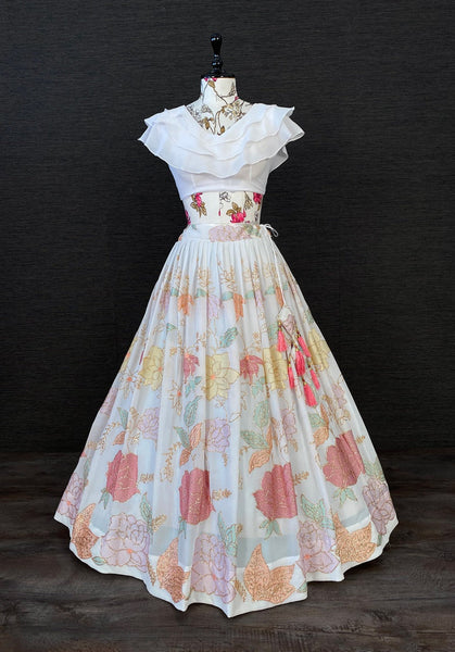 {Fully stitched} Beautifull Fancy Top with lehenga {Two Piece}