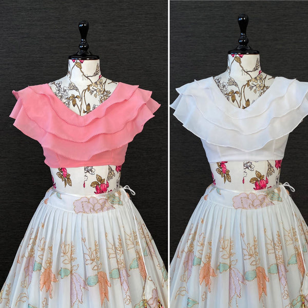 {Fully stitched} Beautifull Fancy Top with lehenga {Two Piece}