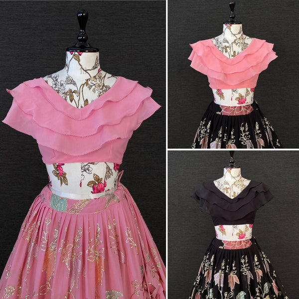 {Fully stitched} Beautifull Fancy Top with lehenga {Two Piece}