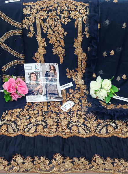 {Semi Stiched} Beautifull Heavy faux Georgette with Embroidery suit