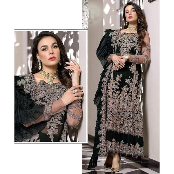 {Semi Stiched} Beautifull Heavy faux Georgette with Embroidery suit