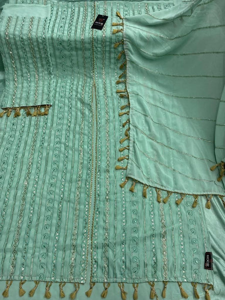 {Semi Stitched} Pakistani Beautifull Embroidery Work + Sequence Work Suit