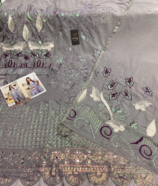 {Semi Stitched} Beautiful Heavy Embroidery with Sequence work suit