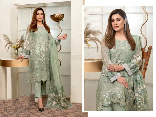 {Semi Stitched} Beautiful Heavy Embroidery with Sequence work suit