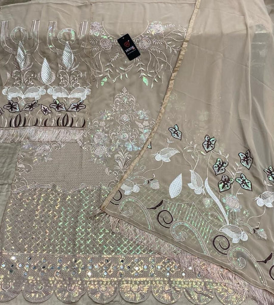 {Semi Stitched} Beautiful Heavy Embroidery with Sequence work suit