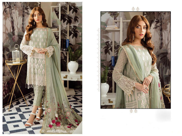 {Semi Stitched} Beautiful Heavy Georgette  Embroidery with Sequence Stone work suit