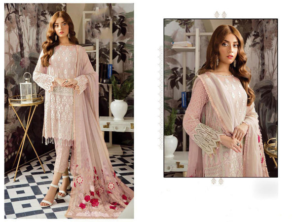 {Semi Stitched} Beautiful Heavy Georgette  Embroidery with Sequence Stone work suit