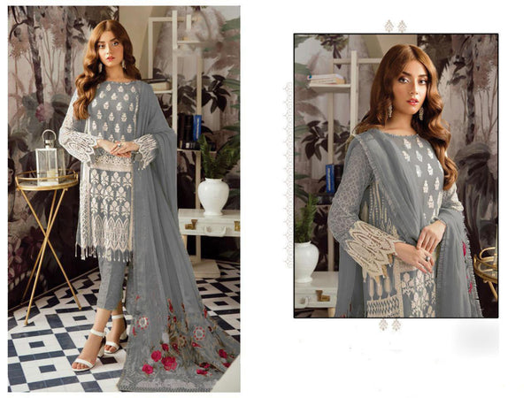 {Semi Stitched} Beautiful Heavy Georgette  Embroidery with Sequence Stone work suit