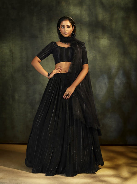 {Semi Stitched} Designer Faux Georgette with Satoon Embroidery work Suit