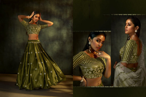 {Semi Stitched} Designer Faux Georgette with Satoon Embroidery work Suit