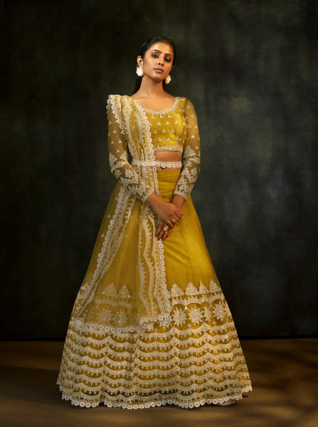 {Semi Stitched} Designer Faux Georgette with Satoon Embroidery work Suit