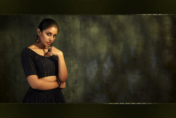 {Semi Stitched} Designer Faux Georgette with Satoon Embroidery work Suit