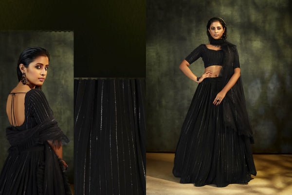 {Semi Stitched} Designer Faux Georgette with Satoon Embroidery work Suit