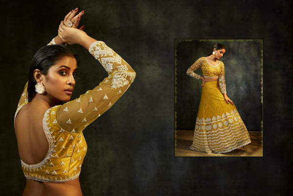 {Semi Stitched} Designer Faux Georgette with Satoon Embroidery work Suit