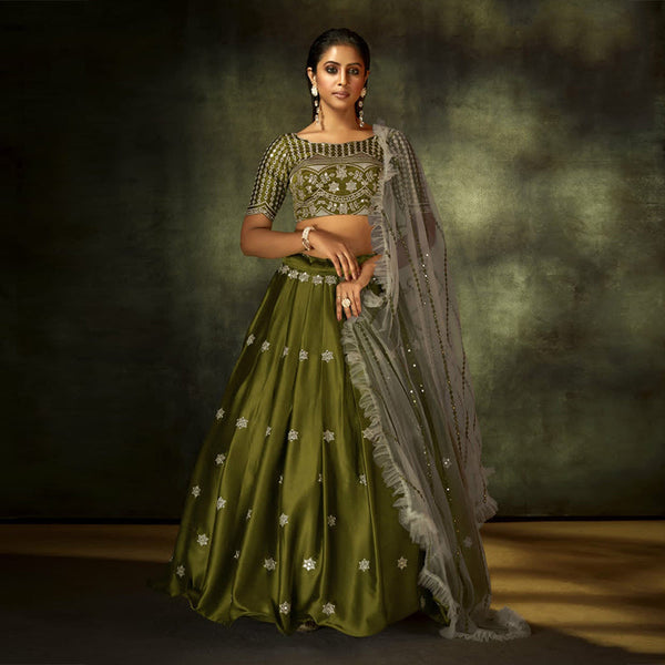 {Semi Stitched} Designer Faux Georgette with Satoon Embroidery work Suit