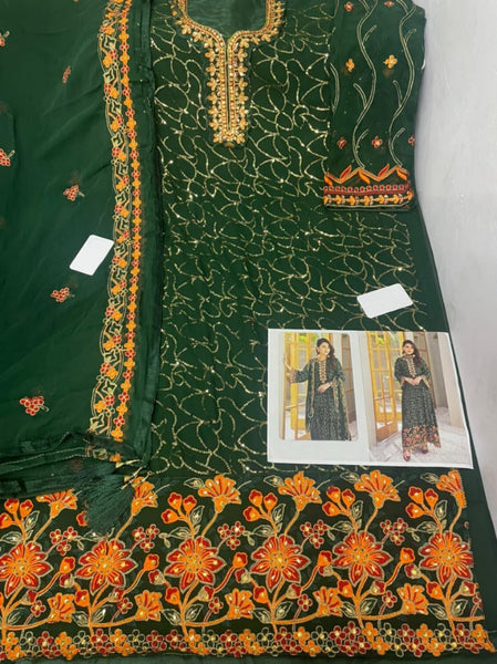 {Semi-Stitched} Heavy Beautiful Pakistani Georgette suit