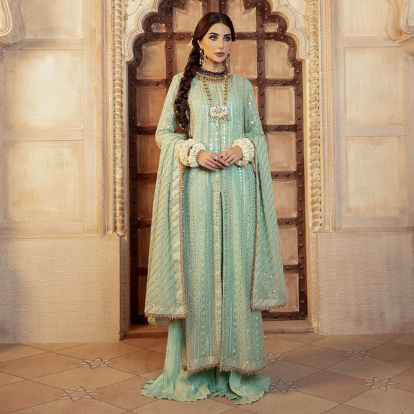 {Semi Stitched} Pakistani Beautifull Embroidery Work + Sequence Work Suit