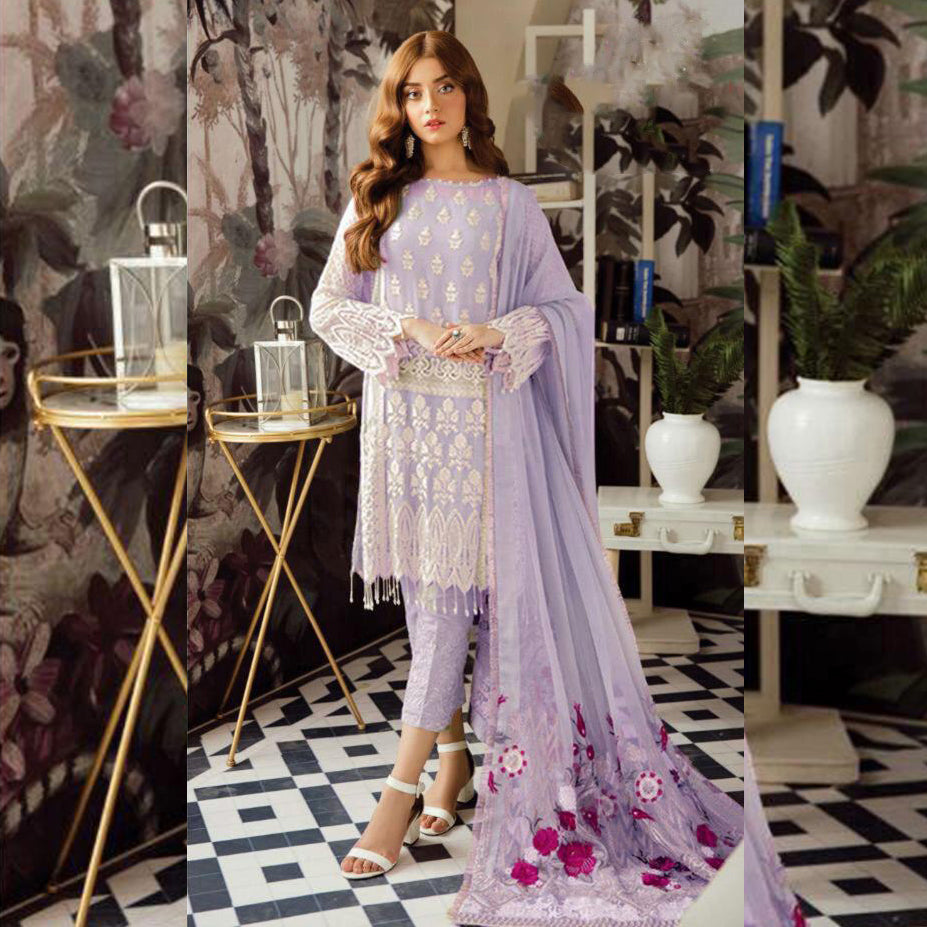 {Semi Stitched} Beautiful Heavy Georgette  Embroidery with Sequence Stone work suit