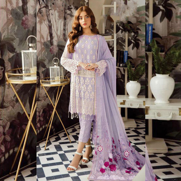 {Semi Stitched} Beautiful Heavy Georgette  Embroidery with Sequence Stone work suit