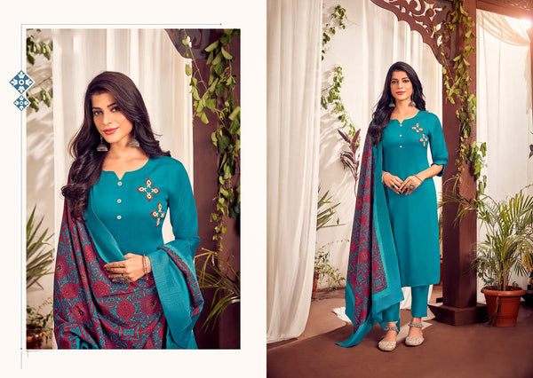{Full-Stitched} Beautifull Heavy Jam Cotton With Handwork Suit