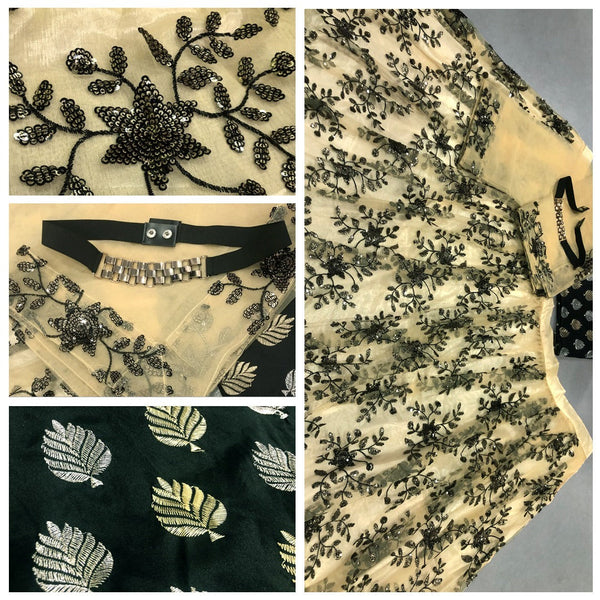 Beautiful Heavy Peanut Black Lehenga (Semi-Stitch)