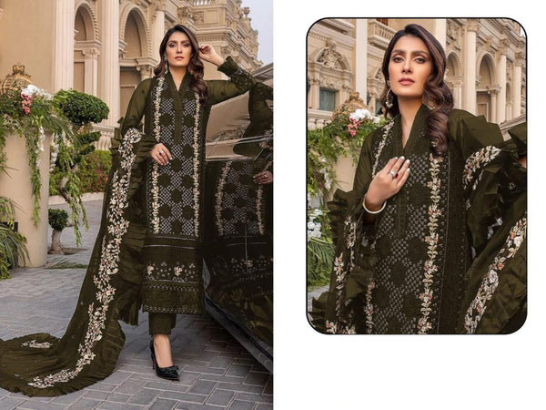 {SEMI-STITCHED} BEAUTIFULL PAKISTANI GEOGERTTE WITH NAZMEEM DUPPATA SUIT