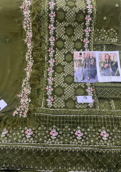 {SEMI-STITCHED} BEAUTIFULL PAKISTANI GEOGERTTE WITH NAZMEEM DUPPATA SUIT