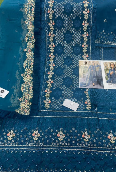 {SEMI-STITCHED} BEAUTIFULL PAKISTANI GEOGERTTE WITH NAZMEEM DUPPATA SUIT