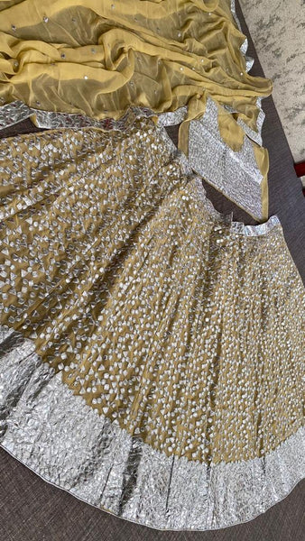 BEAUTIFULL FOILPAPER EMBROIDERED WORK LEHENGA  GEORGETTE