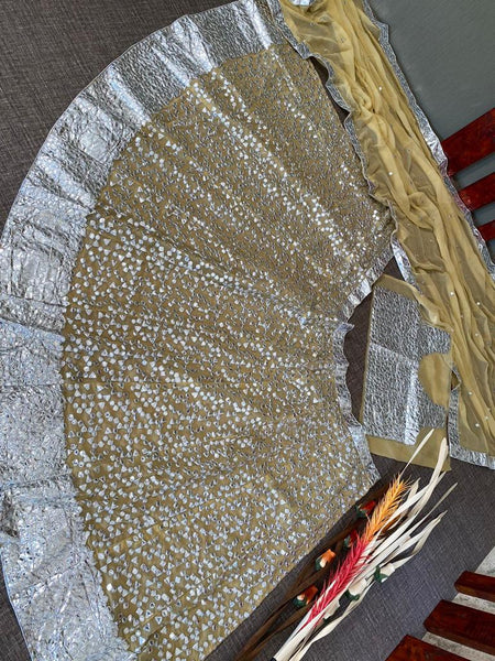 BEAUTIFULL FOILPAPER EMBROIDERED WORK LEHENGA  GEORGETTE