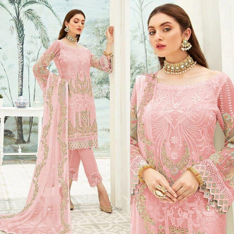 Pakistani Georgette Suit With Santton Inner and Nazmeen Dupatta