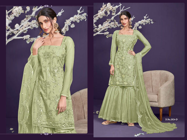 Heavy Butterfly Net With Embroidery Work With 3mm Sequence Work