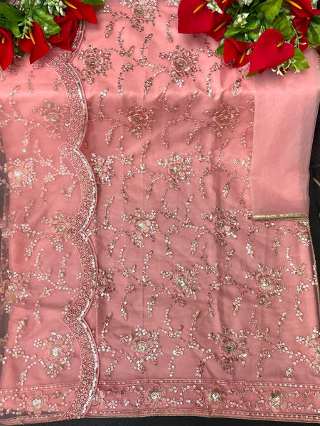 Heavy Butterfly Net With Embroidery Work With 3mm Sequence Work