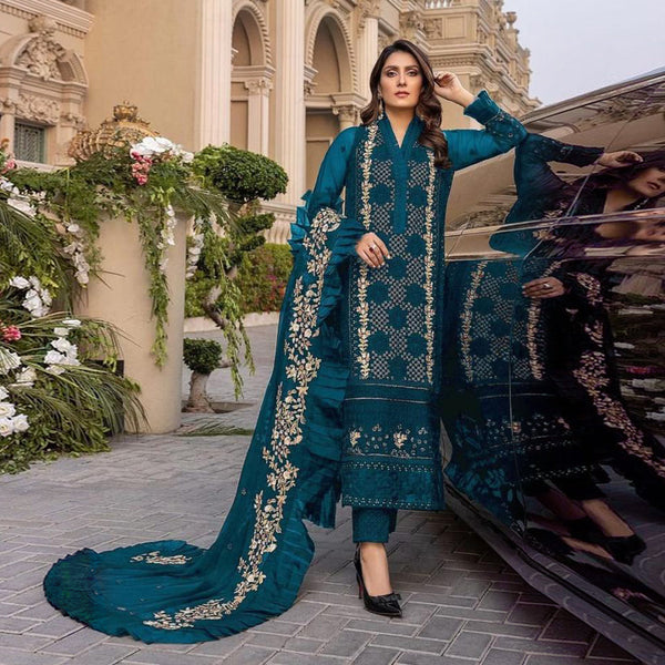 {SEMI-STITCHED} BEAUTIFULL PAKISTANI GEOGERTTE WITH NAZMEEM DUPPATA SUIT