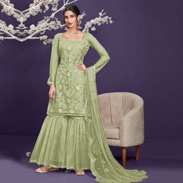 Heavy Butterfly Net With Embroidery Work With 3mm Sequence Work