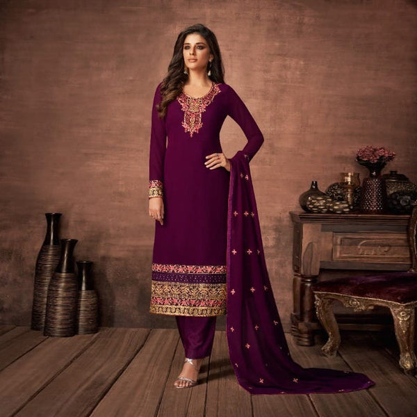 {Full-Stitched} Beautifull Faux Georgette Heavy Suit