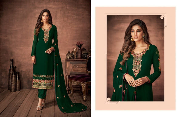 {Full-Stitched} Beautifull Faux Georgette Heavy Suit