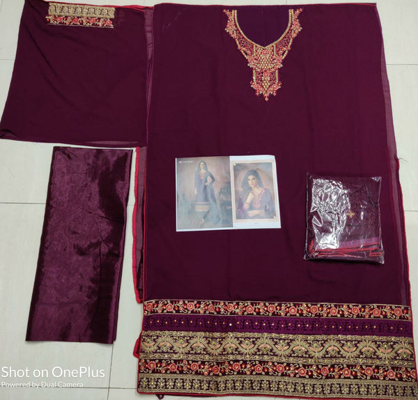 {Full-Stitched} Beautifull Faux Georgette Heavy Suit