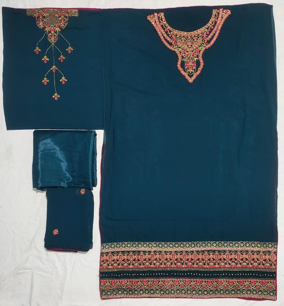 {Full-Stitched} Beautifull Faux Georgette Heavy Suit