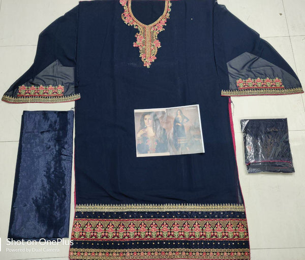 {Full-Stitched} Beautifull Faux Georgette Heavy Suit