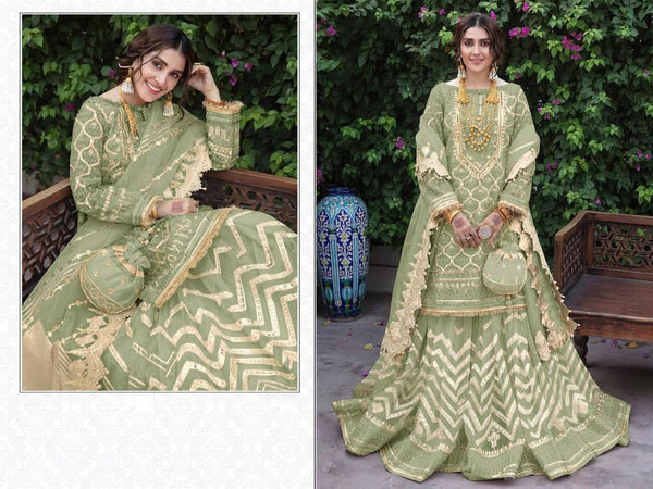 Fox Georgette Pakistani Derss With Net Bottom