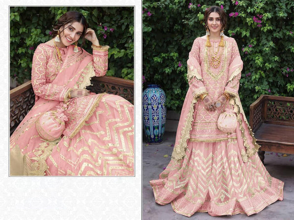 Fox Georgette Pakistani Derss With Net Bottom