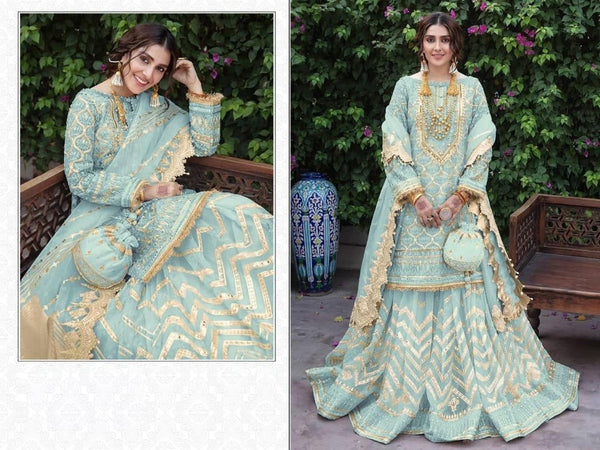 Fox Georgette Pakistani Derss With Net Bottom